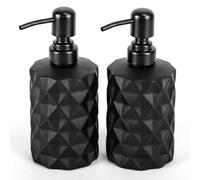 Relaxdays 2x black soap dispensers 350 ml