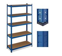 Relaxdays 2x blue heavy-duty shelf with 5 tiers