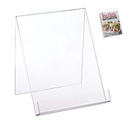Relaxdays 2X Book Holder A4, Acrylic Display for Displays, Tablets, Sturdy, Reading Stand 24 x 21 x 19 cm, Transparent