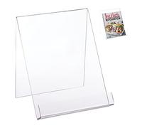 Relaxdays 10027278 2X Book Holder A4, Acrylic Displays, Tablets, Sturdy, Reading Stand 24 x 21 x 19 cm, Transparent, Plastic
