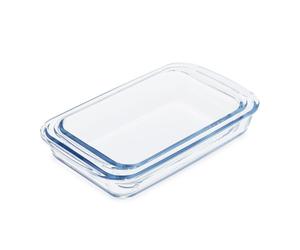 Relaxdays 2x Casserole Dishes made of Glass
