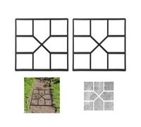 Relaxdays Concrete Mould, 2X Set, Cement Cast, Form, Frame, Pavement Stone, Patio, Plaster, HxWxD: 4x40.5x40.5cm, Black, 4x40,5x40,5 cm