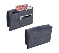 Relaxdays 2x Dark Grey Sofa Organiser Pockets