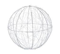 2x LED Decoration Light Ball, Battery-Powered, Free-Standing & Hanging, Extra Long Cable, Ø 20 cm, Silver