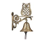 Relaxdays 2x Door Bells with an Owl in Gold