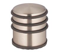 Relaxdays 2x Doorstop, Stainless Steel, HxØ: 7.5 x 7 cm, Flat & Heavy, Non-slip, Door Slam Buffer, Rubber Ring, Bronze