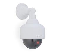 Relaxdays 2x Dummy Camera, Fake Security, Flashing LED Light, Indoor, Outdoor, Burglar Deterrent, 23.5x12.5x14 cm, White