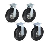 Relaxdays 2x Fixed + 2x Swivel Castor Set