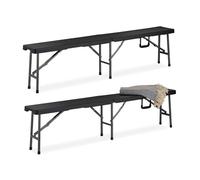Relaxdays 2x Folding Benches Black