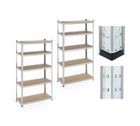 Relaxdays 2x Galvanised Heavy-Duty Storage Racks