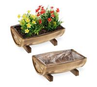 Relaxdays 2x Half-Barrel Planters