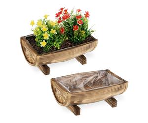 Relaxdays 2x Half-Barrel Planters