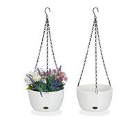Relaxdays 2x Hanging Planters with Water Reservoir