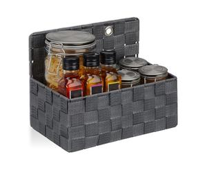 Relaxdays 2x Hanging Storage Basket Grey