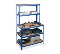 Relaxdays 2x Heavy-duty Rack With Workbench, Blue