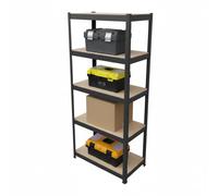 Relaxdays 2x heavy-duty shelf 180x60x30 cm, black