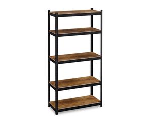 Relaxdays 2x heavy-duty shelf 5 tiers wood effect