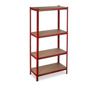 Relaxdays 2x heavy-duty shelving unit, 150 cm, red