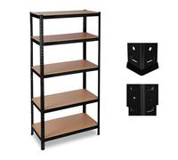 Relaxdays 2x Heavy-Duty Storage Shelves, Black