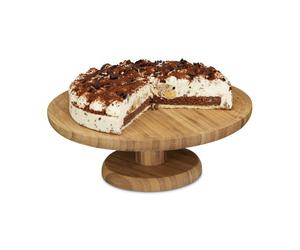 Relaxdays 2x Natural Bamboo Cake Stand