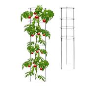 Relaxdays 2x Plant Supports with Rings, 120 cm