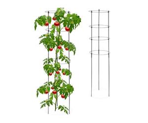 Relaxdays 2x Plant Supports with Rings, 120 cm