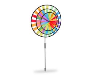 Relaxdays 2x Rainbow Coloured Windmill