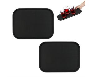 Relaxdays 2x Rectangular Trays 41x30cm, Black
