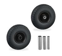 Relaxdays 2x Sack Truck Wheels 3.00-4 Solid Rubber