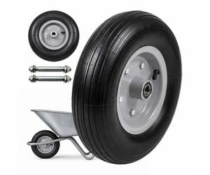 Relaxdays 2x sack truck wheels 4.00-6 solid rubber