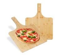 Relaxdays 2x Set XXL Bamboo Pizza Sliders