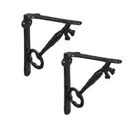 Relaxdays 2X Shelf Brackets, 100% cast iron, Black, 14.5 x 4 x 14.5 cm