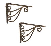 Relaxdays 2x Shelf Brackets with Vintage Ornaments