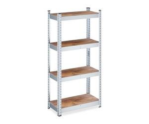 Relaxdays 2x SL shelf galv. 120x60x30 wood effect