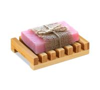 Relaxdays 2x Soap Dish Bamboo