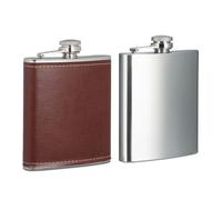 Relaxdays 2x stainless steel flask set