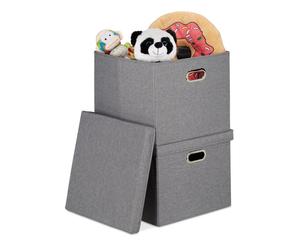 Relaxdays 2x Storage Box Square