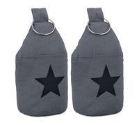 Relaxdays 2x Tall Grey Doorstops with Star