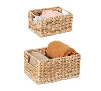 Relaxdays 2x Water Hyacinth Storage Baskets