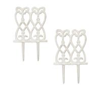 Relaxdays 2x White Flower Bed Stakes