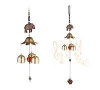 Relaxdays 2x Wind Chimes with Elephant Figurine