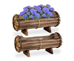 Relaxdays 2x Wooden Flower Box