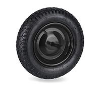 Relaxdays 3.50-8 Wheelbarrow Tyre, Pneumatic Spare Wheel with Fixed Axle, Steel Rim, Supports up to 120 kg, Black, Rubber, 3.5-8