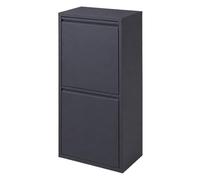 Relaxdays 3-compartment bin, hinged lids, waste sorting system, anthracite | Inner bucket made of PP, HxWxD: 41.2 x 25.3 x 93 cm
