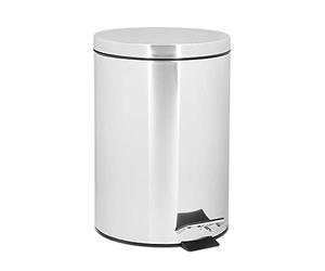 Relaxdays 3 L Pedal Litter Waste Disposal W/Removable Inner Bin, Stainless_Steel, Silver