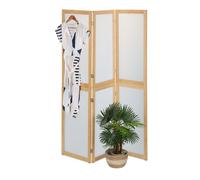 Relaxdays 3-Panel Folding Screen with Bamboo Frame