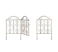 Relaxdays 3-part garden gate in bronze