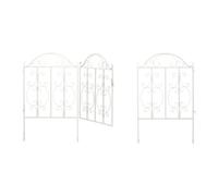 Relaxdays 3-part garden gate in white