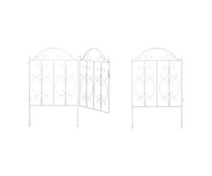 Relaxdays 3-part garden gate in white