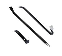 Relaxdays 3-Piece Crowbar Set with Geissfoot & Trim Lifter, Steel, Black, 58 x 2 x 2.5 cm